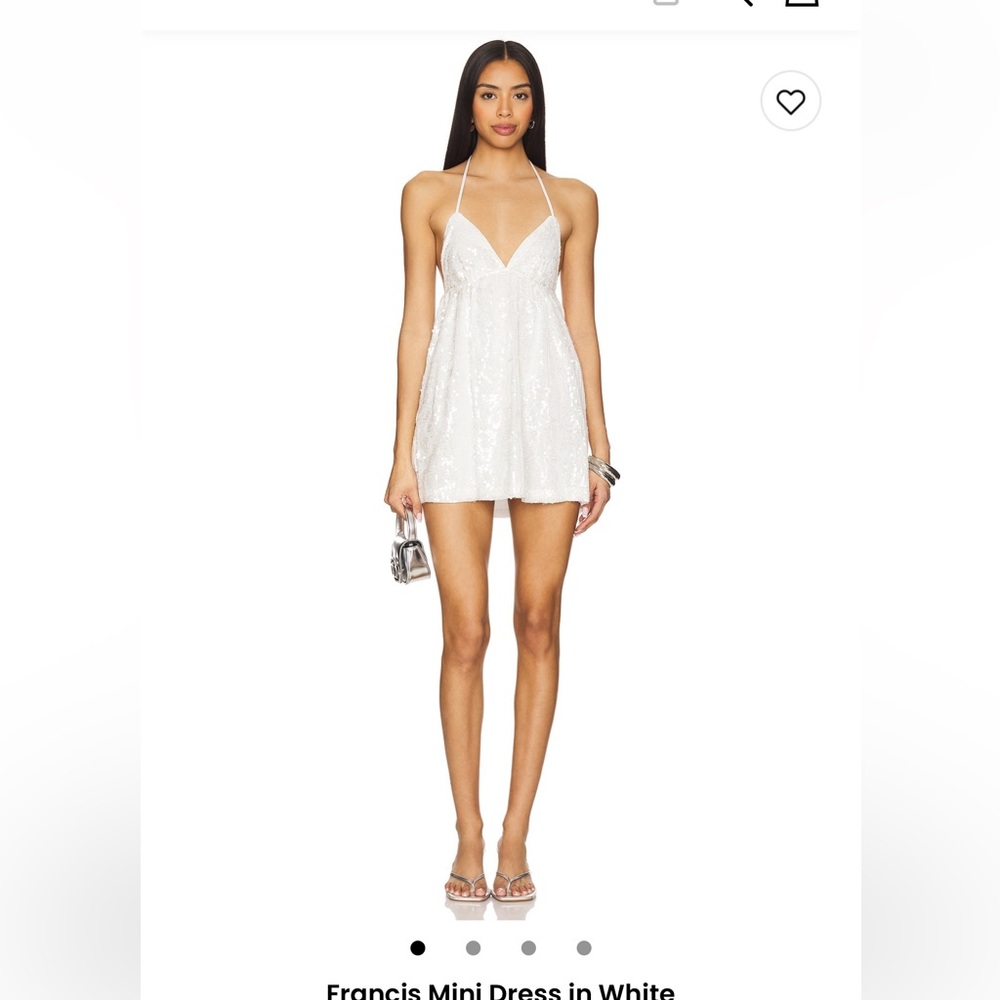 Revolve Sequin White Mini Dress